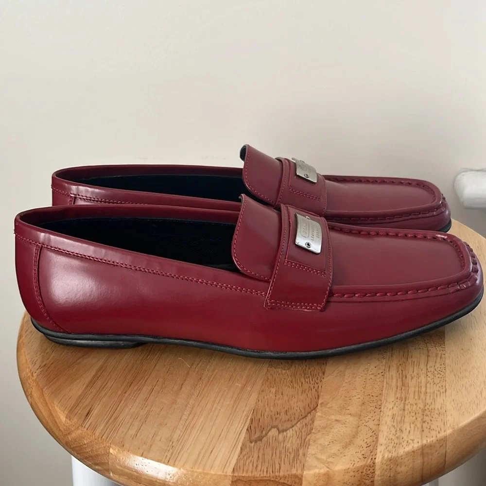 Coach Red Leather Loafers - Picture 5 of 16